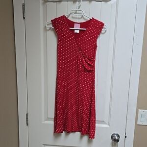 Jessie girl Red and White Polka Dot V-Neck Cap Sleeve Sundress Summer